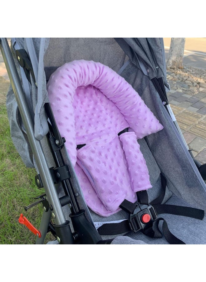 وسادة دعم الرأس والرقبة مع حزام الأمان لمقعد السيارة - وسادة إدراج مريحة جدًا 3 في 1 لمقاعد السيارات باللون البنفسجي - Image 3